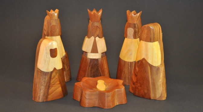 Multi-Wood Abstract Nativity
