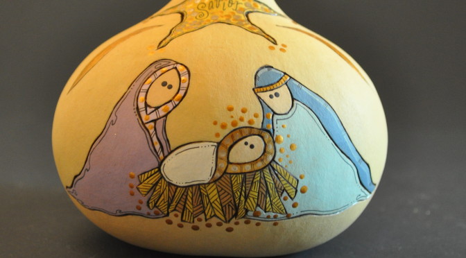 Contemporary Nativity Gourd