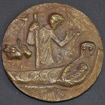 Bronze Holy Family Relief