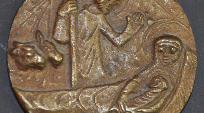 Bronze Holy Family Relief