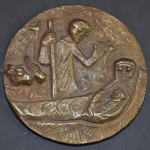 Bronze Holy Family Relief