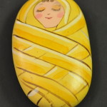 Painted Pebble Nativity. Baby Jesus