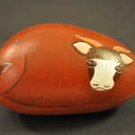 Painted Pebble Nativity. Ox